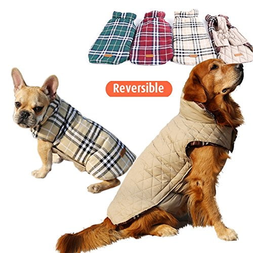 Dog Clothing Plaid Grid Winter Dog Clothes Coat Warm Pet Jacket Apparel Boy Gril